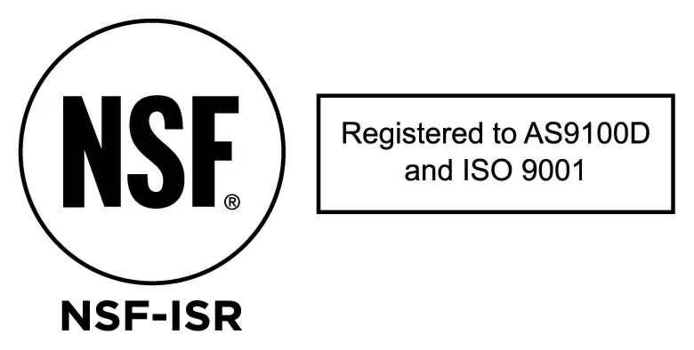 Home NSF Registered to AS9100D and ISO 9001, Precision CNC Machining